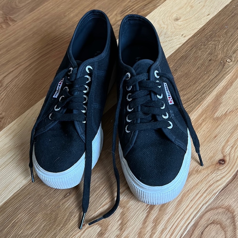 Superga Platform Tennis Shoes 39.5 Like New!